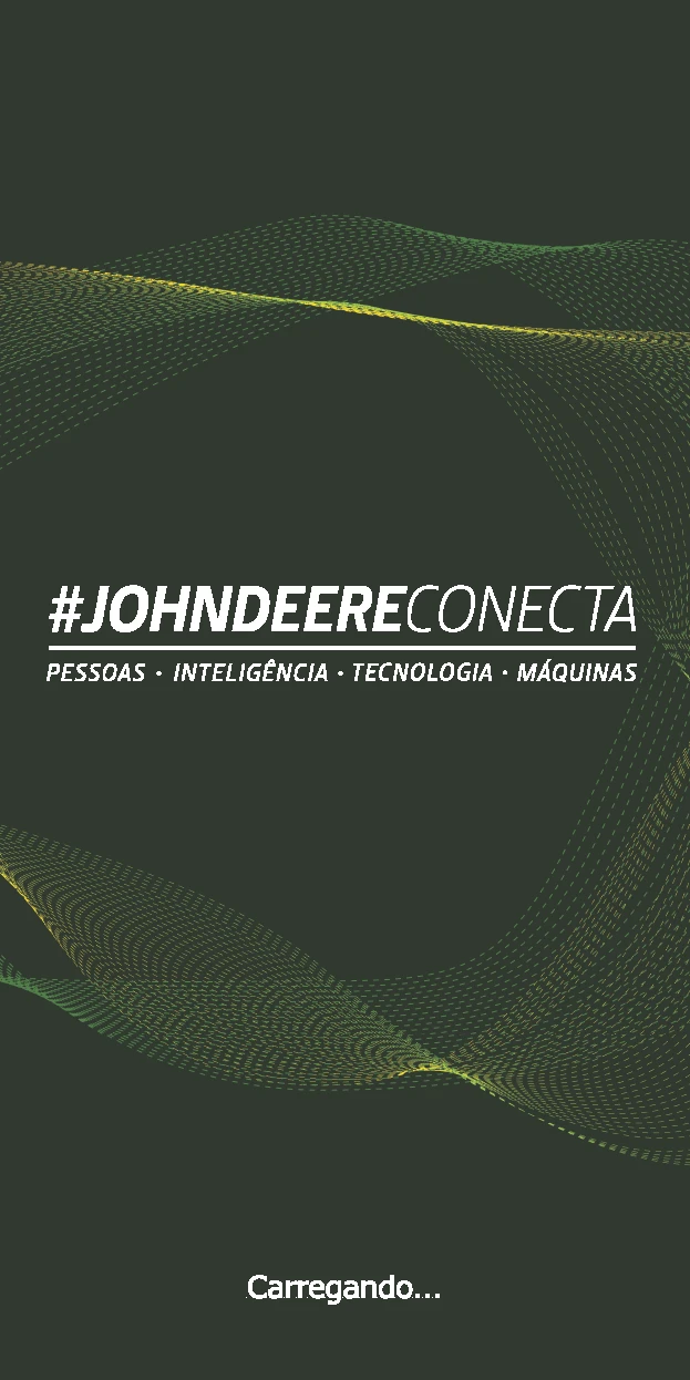 Tela de abertura da experiência John Deere Conecta